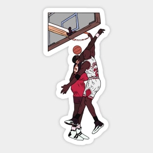 Michael Jordan Dunk on Dikembe Mutombo Sticker